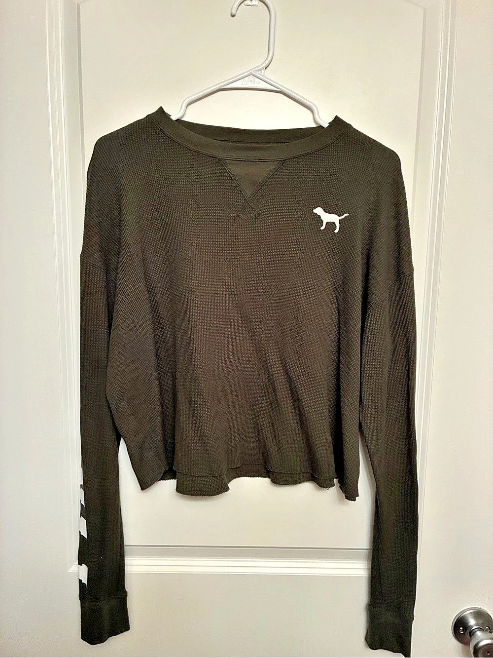 Victoria’s Secret PINK Thermal Long Sleeve Crop Top Small